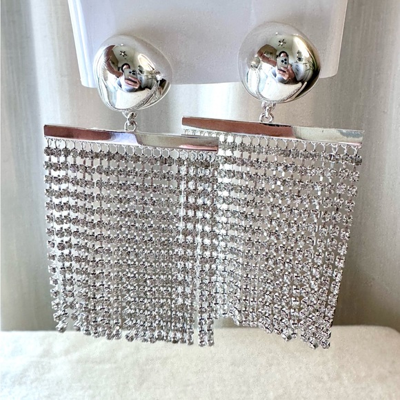 cult gaia Jewelry - Authentic Cult Gaia Farah Rhinestone Earring - Silver